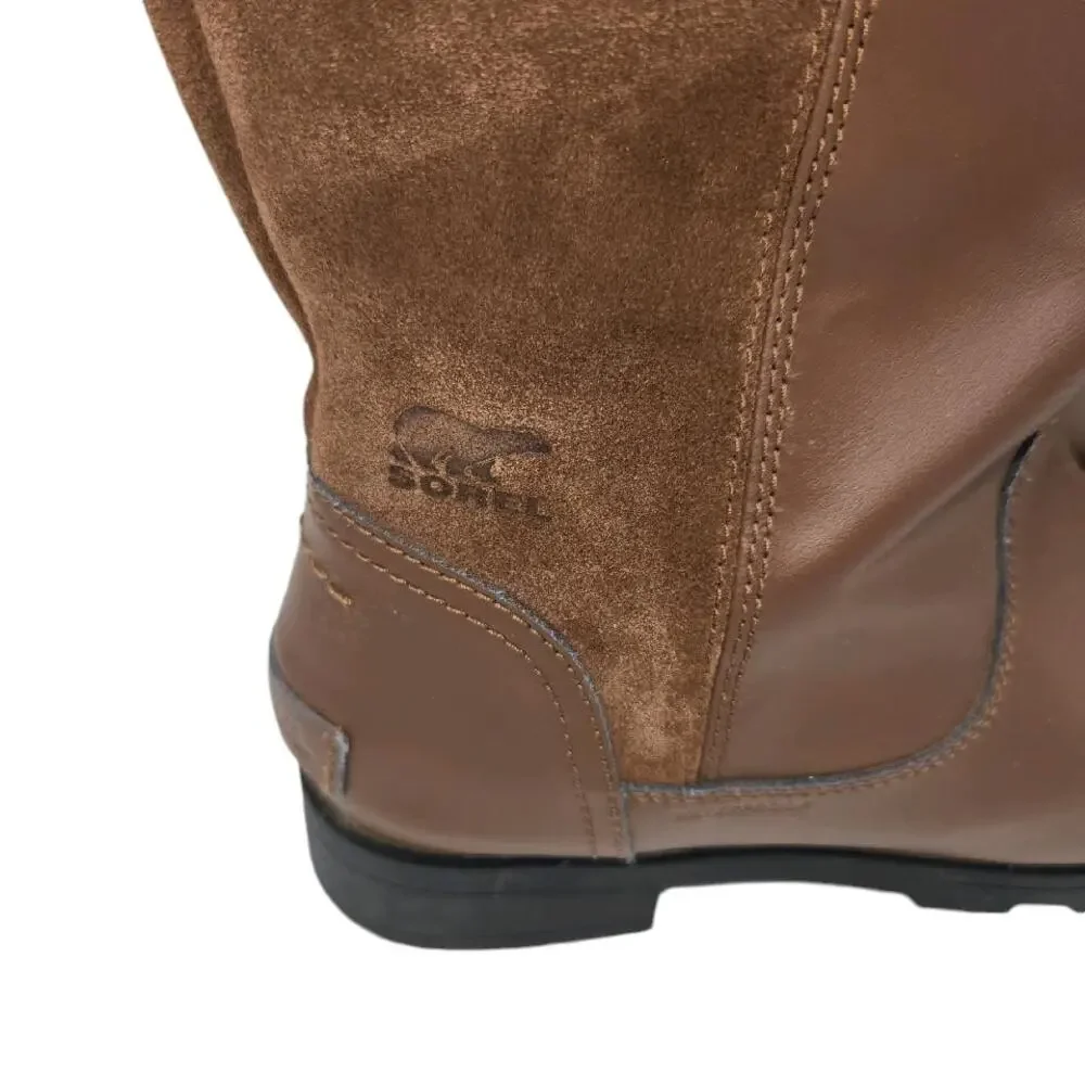 Sorel Youth Emelie Leather Suede‎ Tall Boots Size 5 Brown